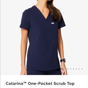 Figs Catarina One-Pocket Scrub Top, XXS NAVY
